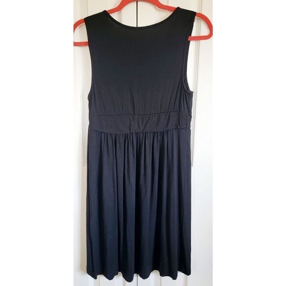 Soma M Sleeveless Dress Twist Front V-Neck Black Stretch Jersey‎ Sleeveless - Picture 3 of 6